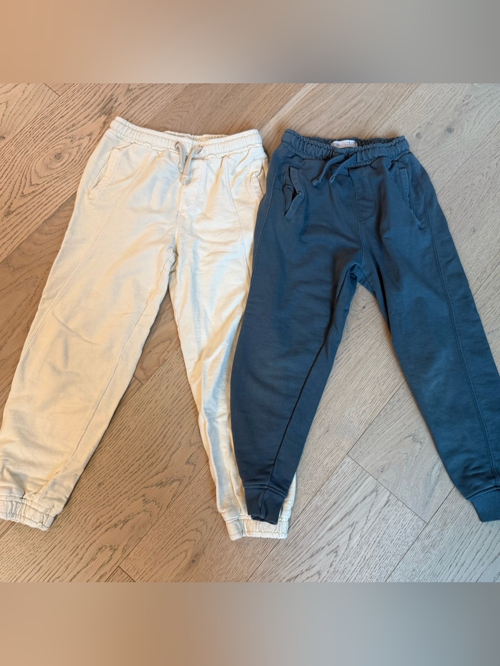 Zara Kids Sweatpants in Cream and Navy Sz 7-8